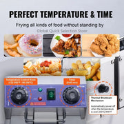 Charger l'image dans la visionneuse de galerie, Amocart  Electric Deep Fryer w/Dual Removable Tanks 12L 5000W Commercial Countertop  Fryer for Chicken French Fries
