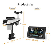 Load image into Gallery viewer, Professional Wi-Fi Wireless Weather Station with 7-in-1 Outdoor Weather Sensor, Large Full-Color LCD, 433MHz, 300ft Range, App
