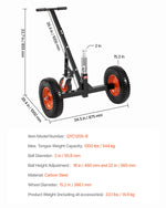 SucceBuy 1000/1200lbs Tongue Trailer Dolly Carbon Steel Boat Mover with 16.7in/18in - 22in Height Adjustable Moving Cargo RVs