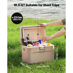 SucceBuy Portable Cooler 16.5 QT Hard Cooler with Ice Retention Lightweight Rigid Material Insulated Portable Cooler for Picnics