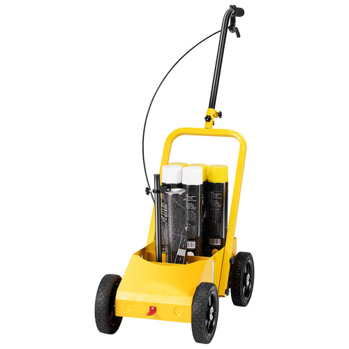 SucceBuy Striping Line Marking Machine 24 x 13 x 35.4 in 4-Wheel with 2-4 in Adjustable Width for Roads Lots Sports Field Yellow