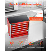 Load image into Gallery viewer, Amocart 5-Drawer 8.6in Metal Tool Box Red/Black Portable Small Tool Chest with PP Feet Pads for Garage Workshop Tools Storage
