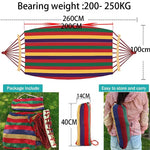 Outdoor Canvas Camping Hammock Anti Rollover Portable Thicken Fabric Single/Double Hammock with Carry Bag for Patio, Backyard