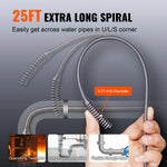 SucceBuy 12V Electric Drain Auger 25FT Cordless Plumbing Snake Auto Feed Pipeline Drain Clog Remover with Power Drill Homeuse