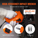 Amocart 5T Electric Car Jack Hydraulic Jack with Electric Impact Wrench Built-in Inflatable Pump, LED Light for SUV Sedan Truck