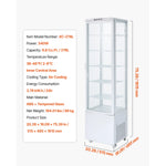 SucceBuy Refrigerated Display Case 3/7.1/9.8/17.6 Cu.Ft with LED Lighting TURBO Cooling Frost-Free Air-Cooling for Bakery Shop