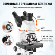 Bild in Galerie-Viewer laden, Amocart Compound Trinocular Microscope 40X-2500/40X-5000X Magnification Lab Microscope w/ LED Illumination &amp; External Interface
