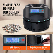Bild in Galerie-Viewer laden, Amocart 230/300 Coins/Min USD Coin Sorter Wrapper Professional Electric Automatic Machine LED Display for School Shop Bank Home
