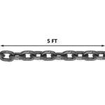 SucceBuy 5FT 8800lbs Lifting Chain Sling Double Leg with Grab Hooks G80 Mn-steel Sling Chain for Engine Hoist Heavy Duty Moving
