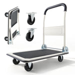 SucceBuy 330/660 lbs Foldable Push Cart Dolly with Swivel Wheels Moving Platform Truck Push Handle Flatbed Cart for Easy Storage