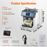 Bild in Galerie-Viewer laden, Amocart 1200 Pcs/Min Money Counter Business Cash Register Bills Counterfeit Detector 2 CIS/UV/MG/IR/DD/SN Function Bank Store
