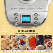 Charger l'image dans la visionneuse de galerie, Amocart 2/3 LB Bread Maker 15-in-1 Dough Machine Nonstick Ceramic Pan Automatic Bread maker with Gluten Free Setting
