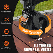 Charger l'image dans la visionneuse de galerie, Amocart Collapsible Folding Wagon Beach Wagon Cart with All-Terrain Wheels Drink Holder Sport Wagon for Camping Shopping Garden
