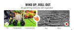 SucceBuy Hose Reel Cart 250ft Heavy Duty Garden Water Yard Planting w/ Basket Effortless Roll-up  Versatile Application Steel