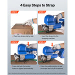 SucceBuy Electric Strapping Machine with Digital Display fit 0.39-0.74in Wide Straps Handheld Pallet Banding Tool for Packaging