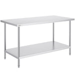 Amocart Stainless Steel Prep Table Commercial Heavy Duty Metal Worktable with 3 Adjustable Height for Restaurant and Home Use