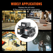 Bild in Galerie-Viewer laden, Amocart 7.5HP Air Compressor Motor 230V 31.6Amps Electric Single Phase Motor 3450RPM 184T Frame for Compressors CW/CCW Rotation
