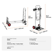 Charger l'image dans la visionneuse de galerie, Amocart Folding Hand Truck Aluminum Heavy Duty Industrial Collapsible Dolly Cart for Transport Moving in Warehouse Supermarket
