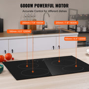 Charger l'image dans la visionneuse de galerie, Amocart 2/4/5 Burners Built-in Induction Stove Top 12/24/30in Ceramic Glass Electric Cooktop For Household Commercial  Cooking
