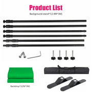 Load image into Gallery viewer, Double-Crossbar Backdrop Background Stand Frame Support System For Photography Photo Studio Video Muslin Green Screen
