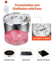 Bild in Galerie-Viewer laden, Amocart Alcohol Still 3 5 8Gal Stainless Steel Water Alcohol Distiller with Copper Coil Home Brewing Refining Fermentation Kit
