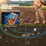 Charger l'image dans la visionneuse de galerie, Amocart Professional Rechargeable Metal Detector 12" IP68 Waterproof Coil 39-50 in Adjustable + LCD 7Modes for Treasure Hunting
