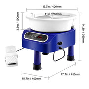 Bild in Galerie-Viewer laden, Amocart Pottery Wheel 11inch Pottery Forming Machine Direct Drive Ceramic Wheel 450W Electric Wheel for Pottery with Foot Pedal

