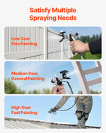 Amocart Stand Airless Paint Sprayer, 650W High Efficiency Airless Sprayer, 3000PSI Electric Paint Sprayer Machine Extension Rod