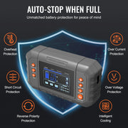 Charger l'image dans la visionneuse de galerie, Amocart Smart Battery Charger 20-Amp Lithium LiFePO4 Lead-Acid (AGM/Gel/SLA) LCD Display Trickle Charger, Boat Motorcycle Use

