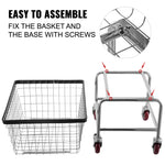 Amocart Commercial Wire Laundry Cart Laundry Basket 2.5/4.5 Bushel Heavy Duty with 4Inch Wheels for Home Bathroom Laundry Rooms