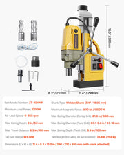 Bild in Galerie-Viewer laden, Amocart Magnetic Drill Boring Diameter Portable Electric Mag Drill Press Drilling Machine Metal Surface Industrial Improvement
