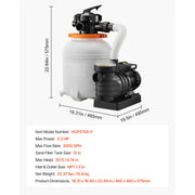 Charger l'image dans la visionneuse de galerie, Amocart 12/14/16in FlashPure Sand Filter Pump with Timer for Above Ground Pool 0.5/0.75/1 HP 3000/3500/4400 GPH Media Installed
