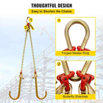 Amocart 5/16"×2' G80 V-Chain Bridle with 2 Legs & 15" J Hooks & T Hooks Industrial Grade Components Adjustable Chain Design