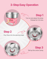 Load image into Gallery viewer, Amocart Electric Cotton Candy Machine 1000W Commercial Candy Floss Maker with Stainless Steel Bowl for  Birthday Family Party
