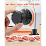SucceBuy 10" 240W Commercial Meat Slicer w/ Carbon Steel Blade Built-In Sharpener & 0-0.47" Adjustable Thickness for Frozen Meat