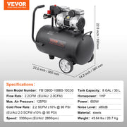 Bild in Galerie-Viewer laden, Amocart Air Compressor 750W/1450W/3000W Oil Free Air Compressor Quiet Portable Compressor Pump for Auto Repair Tire Inflation
