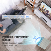 Bild in Galerie-Viewer laden, Amocart Evaporative Air Cooler Oscillating Swamp Cooler with Adjustable 3 Speeds and 12 H Timer Portable for Indoor Outdoor Use

