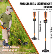 Bild in Galerie-Viewer laden, Amocart Metal Detector for Kids 6 Inch 25''-37'' Adjustable Length IP68 Waterproof Search Coil &amp; LCD Display for Detecting Gold
