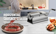 Bild in Galerie-Viewer laden, Amocart 3L Horizontal Sausage Stuffer Manual Sausage Maker Stainless Steel With 5 Filling Nozzles For Home &amp; Commercial Use
