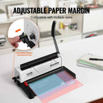 Amocart Coil Spiral Binding Machine Manual Book Maker 34-Holes Binding 120 Sheets Punch Binder Adjustable Coil Binding Spines