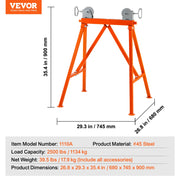 Load image into Gallery viewer, Amocart Pipe Stand with Roller Head Heavy Duty 2500LBS Load Capacity Suitable for 2-36 inches Pipe 45# Steel Roller for Welding
