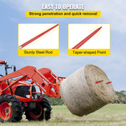 Load image into Gallery viewer, Amocart Hay Spear Bale Spear Capacity Spike Quick Attach Square Hay Red Coated Forks Hex Nut  Sleeve for Bucket Tractor Loader
