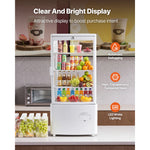 SucceBuy Refrigerated Display Case 3/7.1/9.8/17.6 Cu.Ft with LED Lighting TURBO Cooling Frost-Free Air-Cooling for Bakery Shop