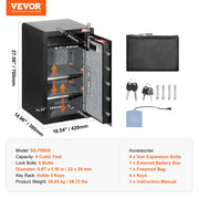 Load image into Gallery viewer, Amocart Single Door 4.0 cu.ft Safe Box w/ Key Lock Password &amp; Fingerprint Safe Lock Box with Fireproof Bag Key Rack &amp; LED Light
