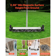 Charger l'image dans la visionneuse de galerie, Amocart Magnetic Sweeper with Wheels 17 inch 10 lbs Load Capacity with Adjustable Handle, Pick Up Nails and Screws for Garages
