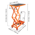 SucceBuy 330/770/1760Lbs Lifting Platform Hydraulic Car Lift Table Cart Heavy Duty Double Shear Wheelbarrow for Repair Motorcycl