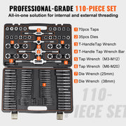 Charger l'image dans la visionneuse de galerie, SucceBuy Tap and Die Set 40PCs 60PCs 80PCs 110/116PCs Metric SAE Standard Bearing Steel Taps and Dies Essential Threading Tool
