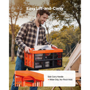 Load image into Gallery viewer, SucceBuy 45L 6PCS Plastic Collapsible Storage Bins with Handles Stackable Folding Storage Crates Containers for Home Organizing
