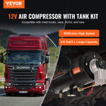 SucceBuy 12V Air Compressor with Tank 0.8Gal/3L Train Horn Air Compressor 120 psi Working Pressure Onboard Air Compressor System