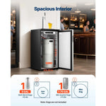 Amocart Beer Kegerator Single Tap Commercial Draft Beer Dispenser for D system W/ Shelves Hold 1 Sixth Keg 2.5lbs CO2 Tank 92L